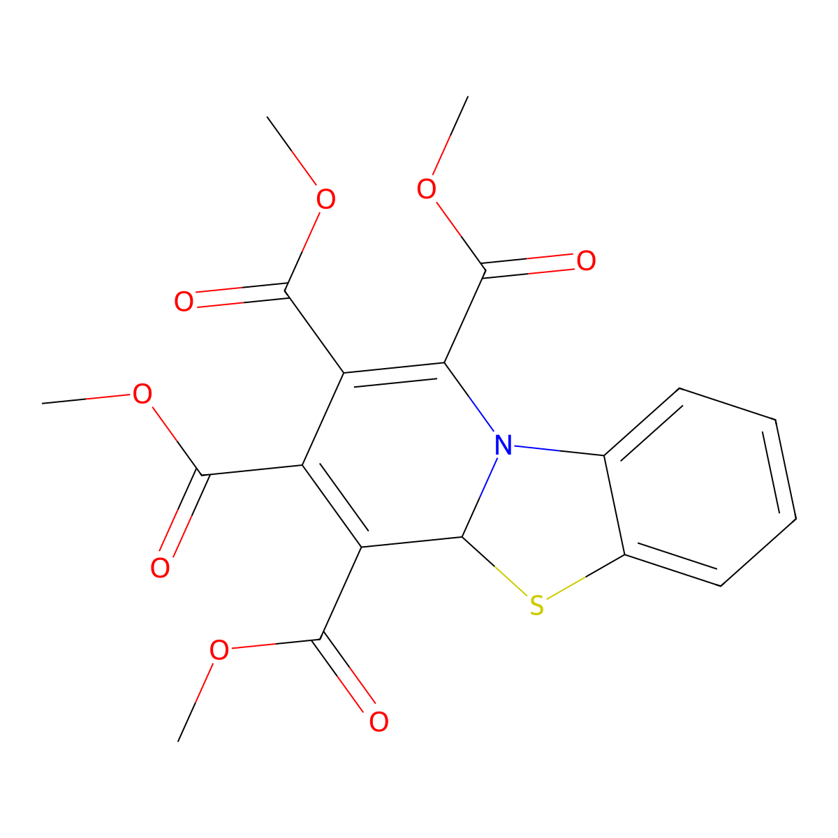 tetramethyl 4aH-pyrido[2,1-b][1,3]benzothiazole-1,2,3,4-tetracarboxylate molecular structure, CAS 1792-47-8
