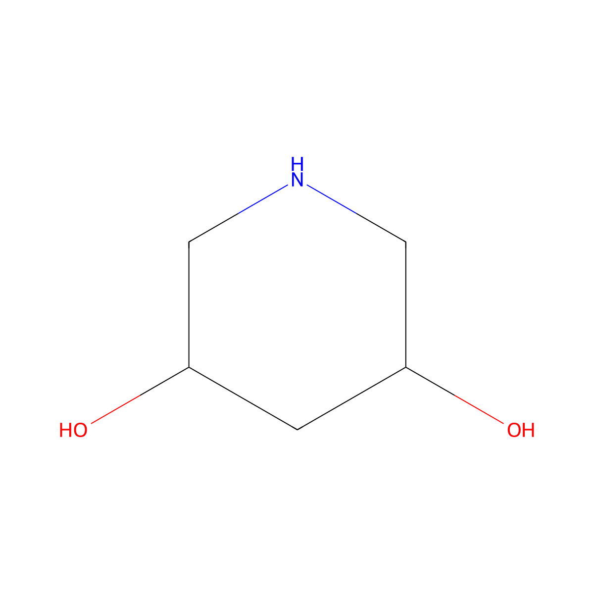 Piperidine-3,5-diol molecular structure, CAS 1792-72-9