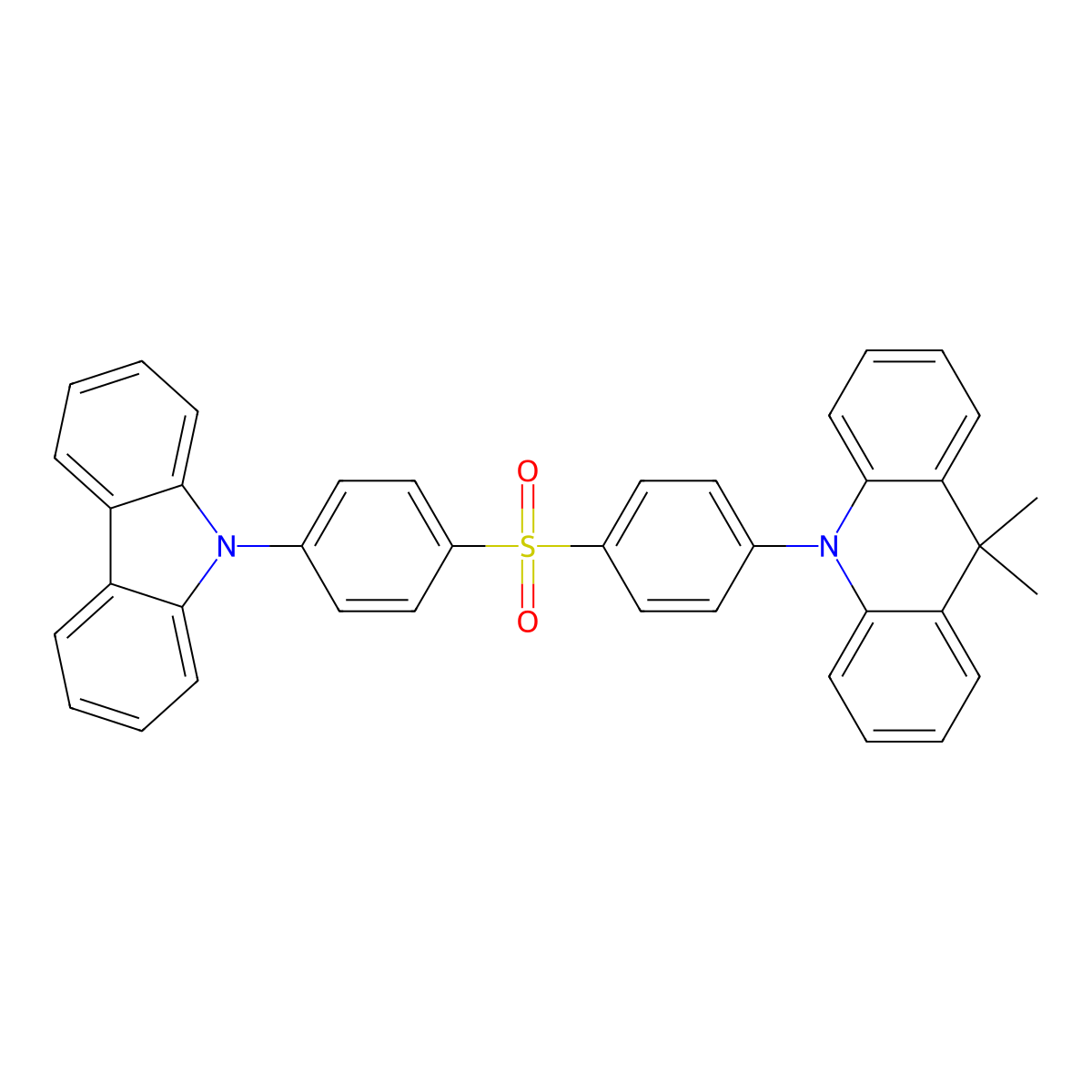 10-(4-(4-(9H-Carbazol-9-yl)phenylsulfonyl)phenyl)-9,10-dihydro-9,9-dimethylacridine molecular structure, CAS 1792173-34-2
