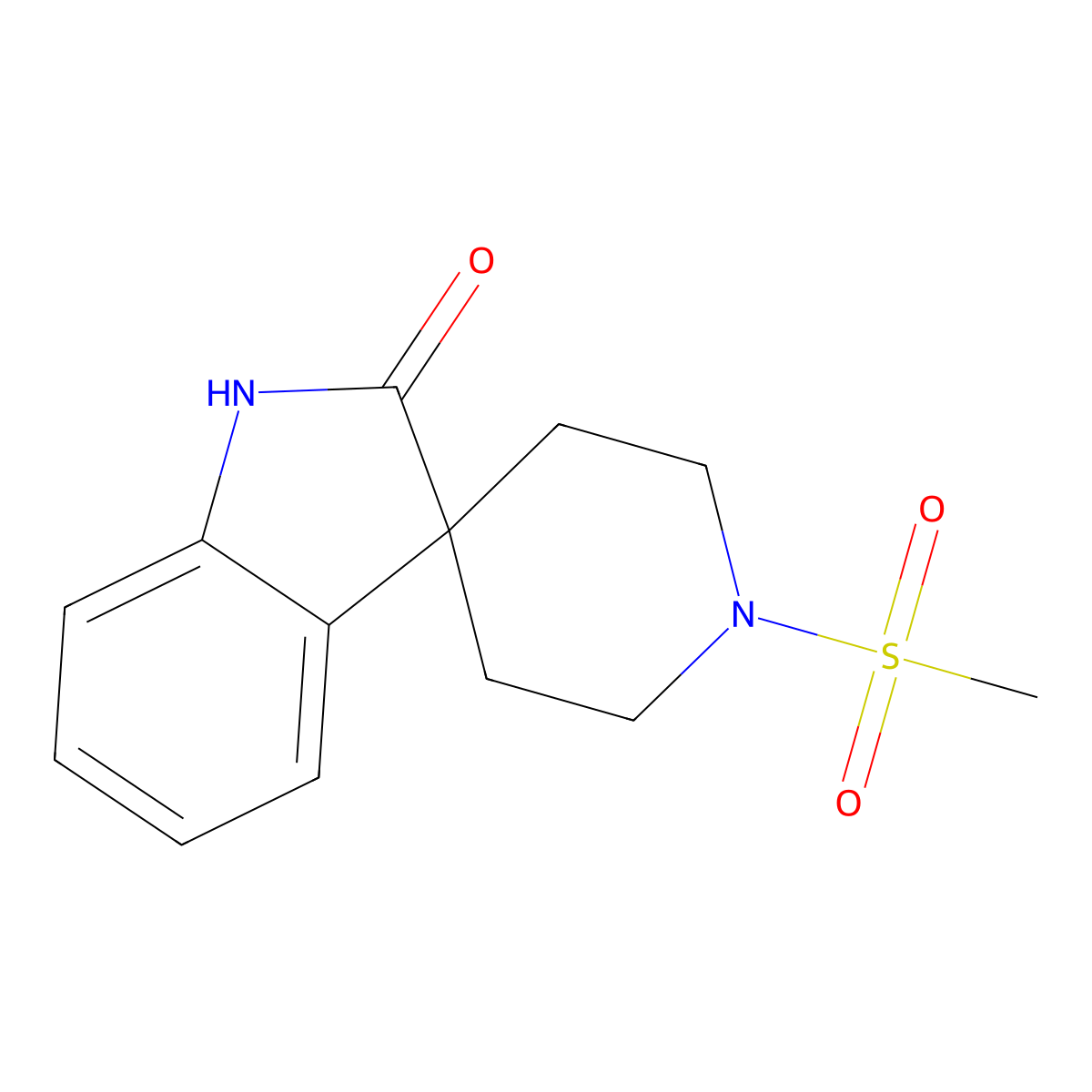 1'-(Methylsulfonyl)spiro[indoline-3,4'-piperidin]-2-one molecular structure, CAS 1792177-22-0