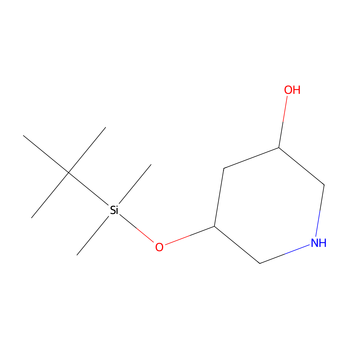 (3S,5S)-5-((tert-Butyldimethylsilyl)oxy)piperidin-3-ol molecular structure, CAS 1792185-02-4
