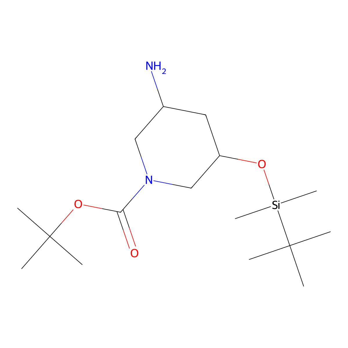 tert-Butyl (3R,5S)-3-amino-5-((tert-butyldimethylsilyl)oxy)piperidine-1-carboxylate molecular structure, CAS 1792185-06-8