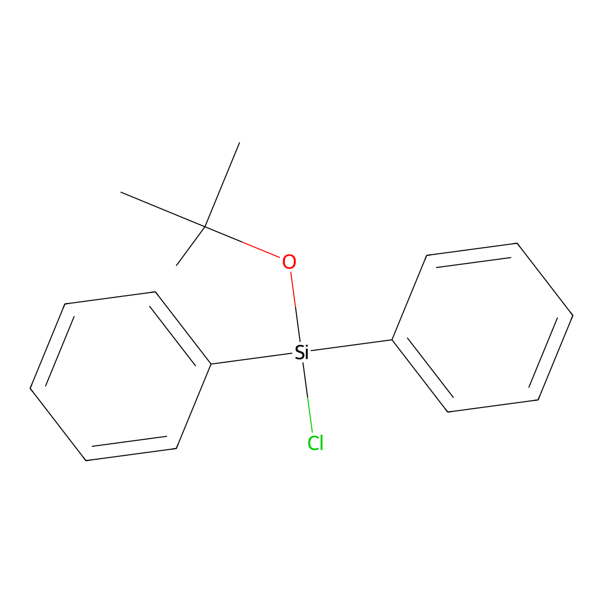 tert-Butoxy(chloro)diphenylsilane molecular structure, CAS 17922-24-6