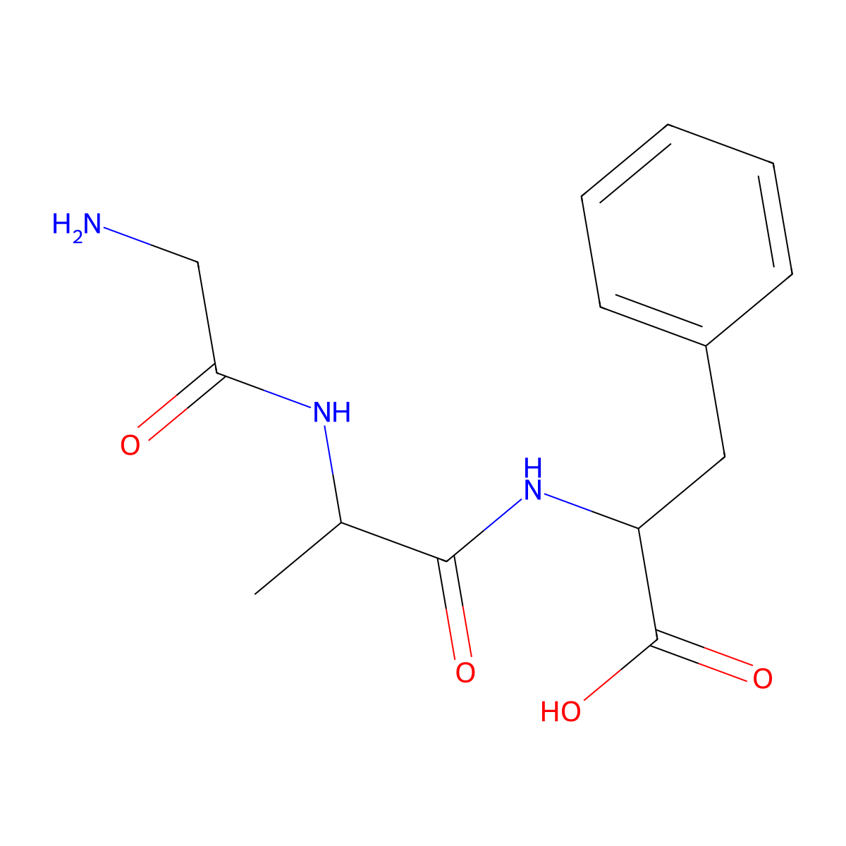 Glycyl-alanyl-phenylalanine molecular structure, CAS 17922-87-1