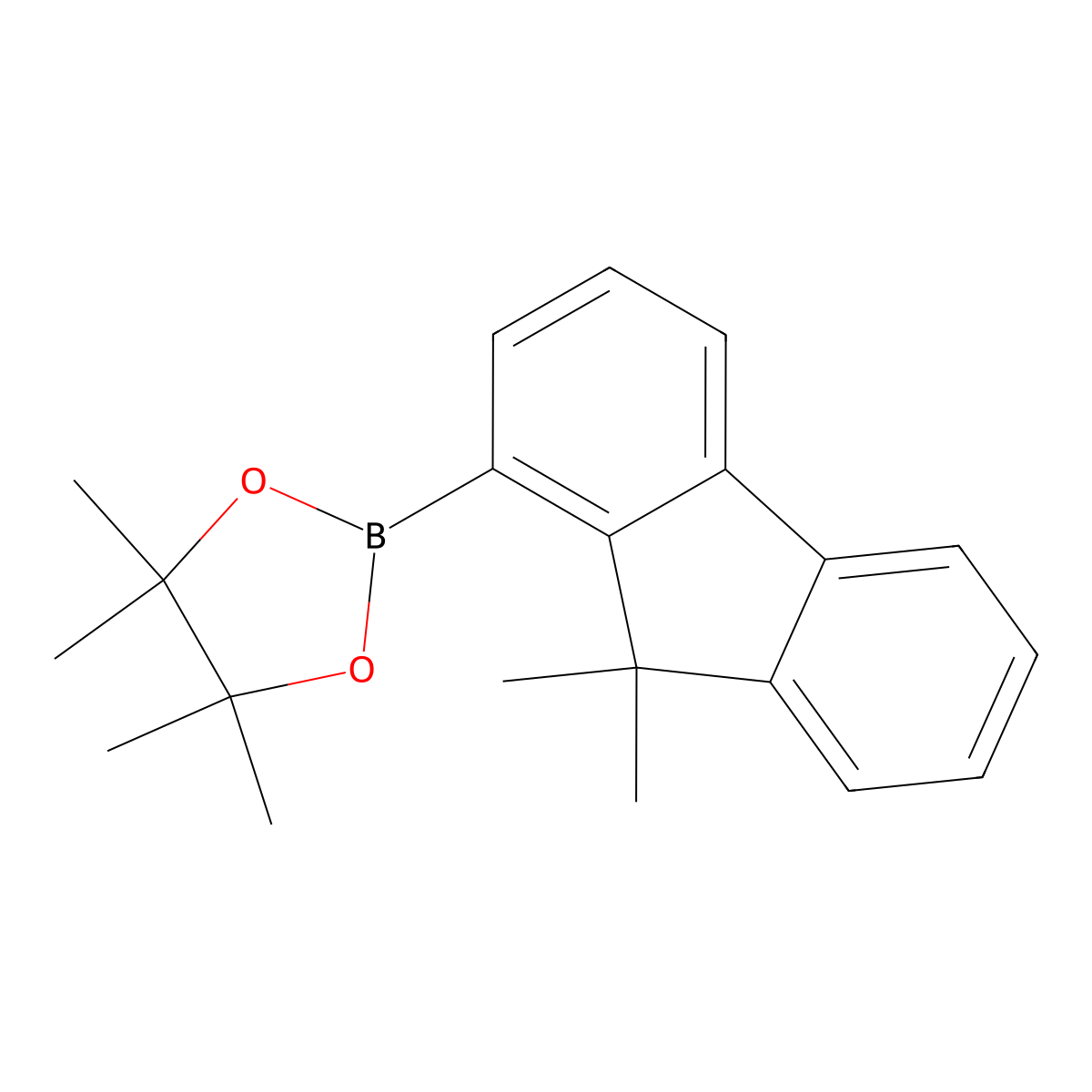 2-(9,9-Dimethyl-9H-fluoren-1-yl)-4,4,5,5-tetramethyl-1,3,2-dioxaborolane molecular structure, CAS 1792218-53-1