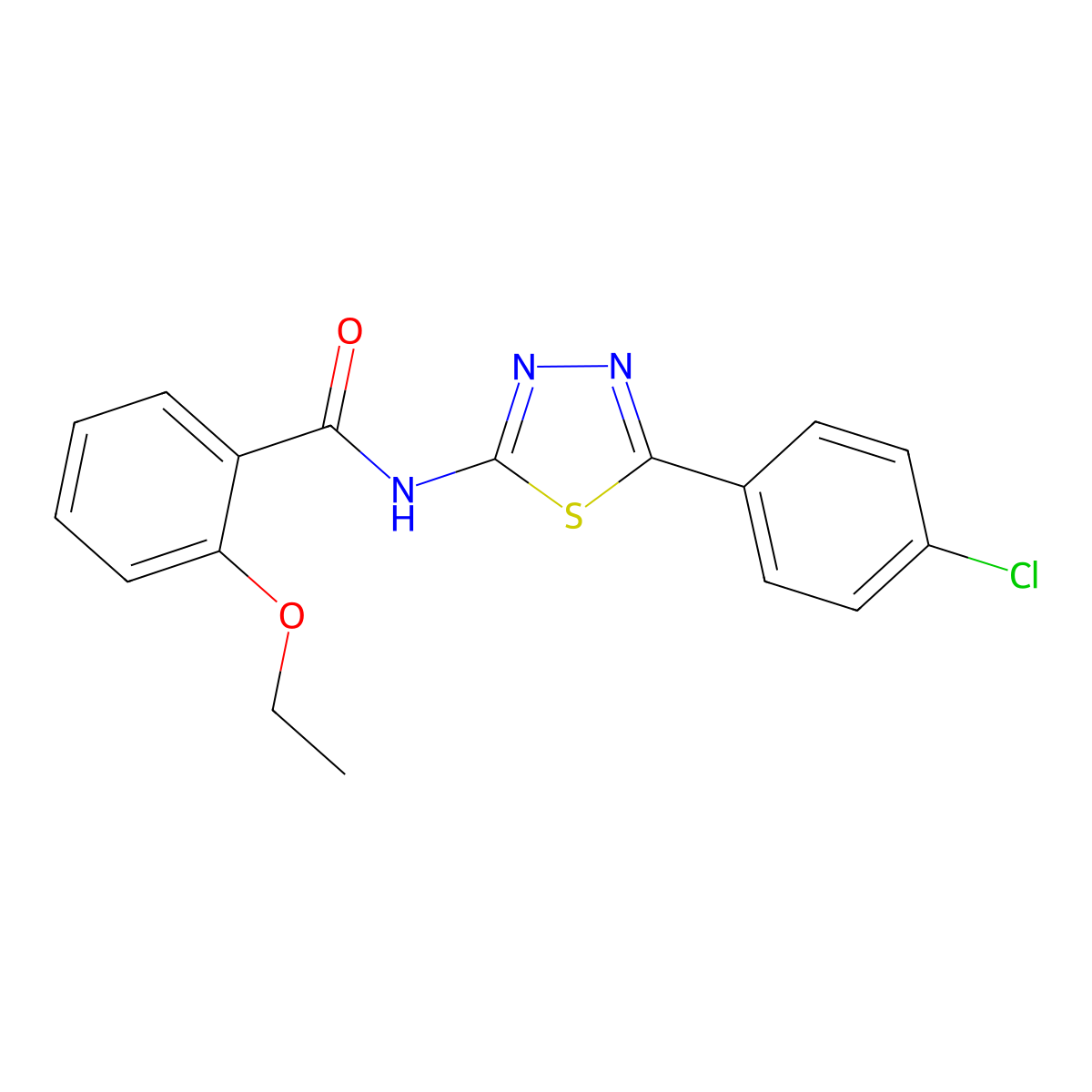 N-[5-(4-chlorophenyl)-1,3,4-thiadiazol-2-yl]-2-ethoxybenzamide molecular structure, CAS 179232-95-2