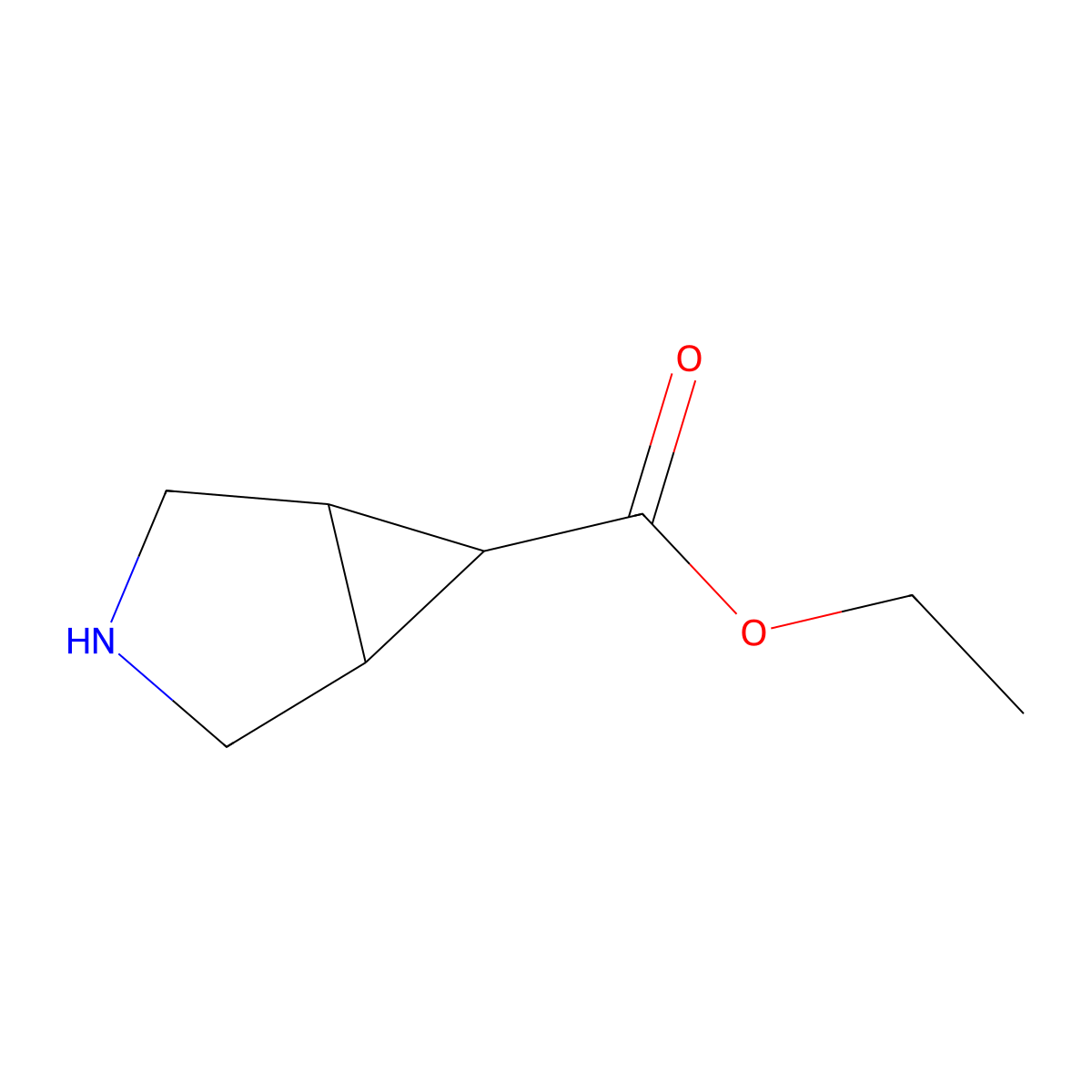 3-Azabicyclo(3.1.0)hexane-6-carboxylic acid, ethyl ester molecular structure, CAS 179236-79-4