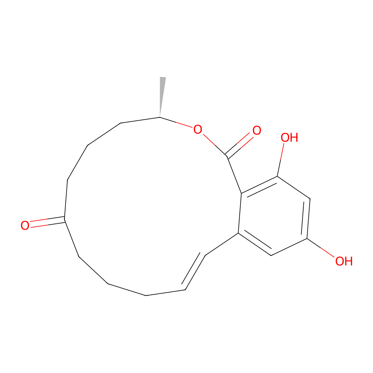 Zearalenone molecular structure, CAS 17924-92-4