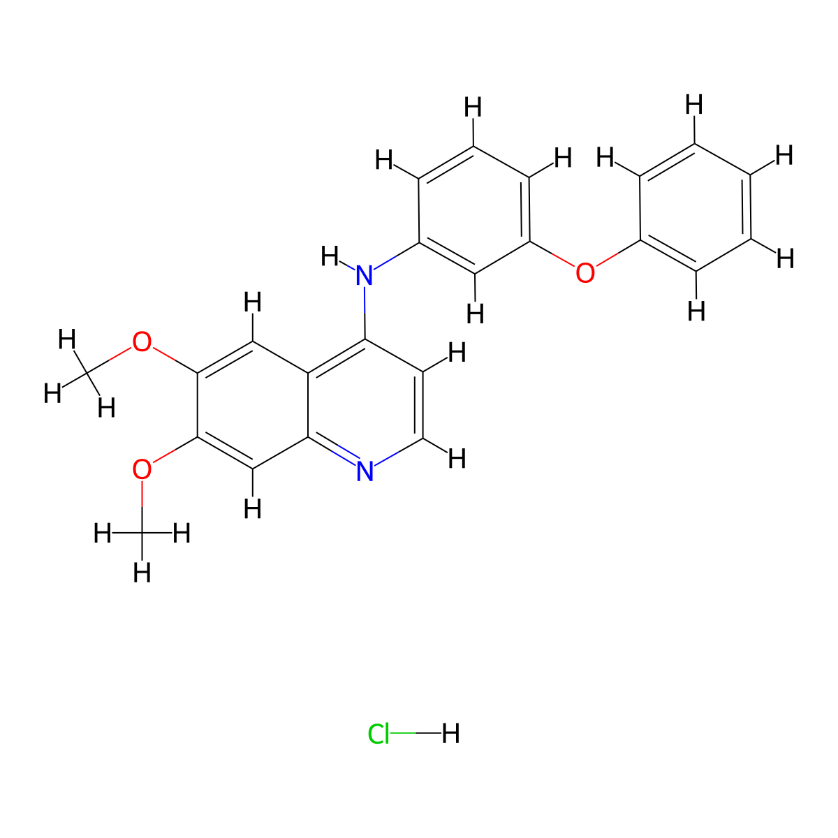 6,7-Dimethoxy-N-(3-phenoxyphenyl)quinolin-4-amine hydrochloride molecular structure, CAS 179246-08-3