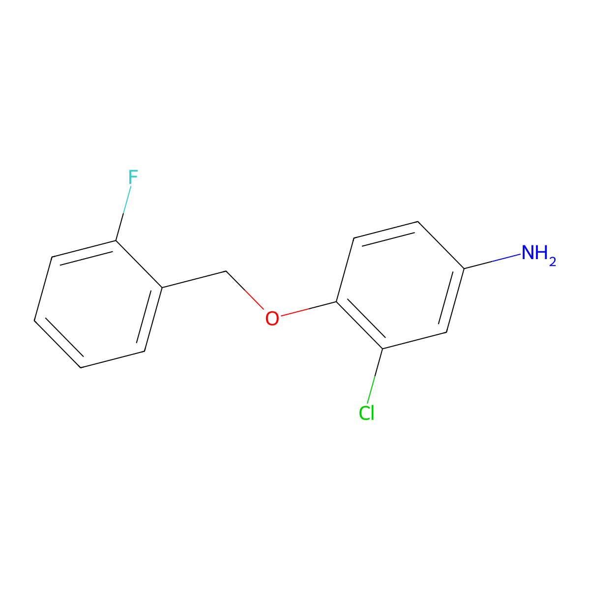 3-Chloro-4-[(2-fluorophenyl)methoxy]aniline molecular structure, CAS 179246-45-8