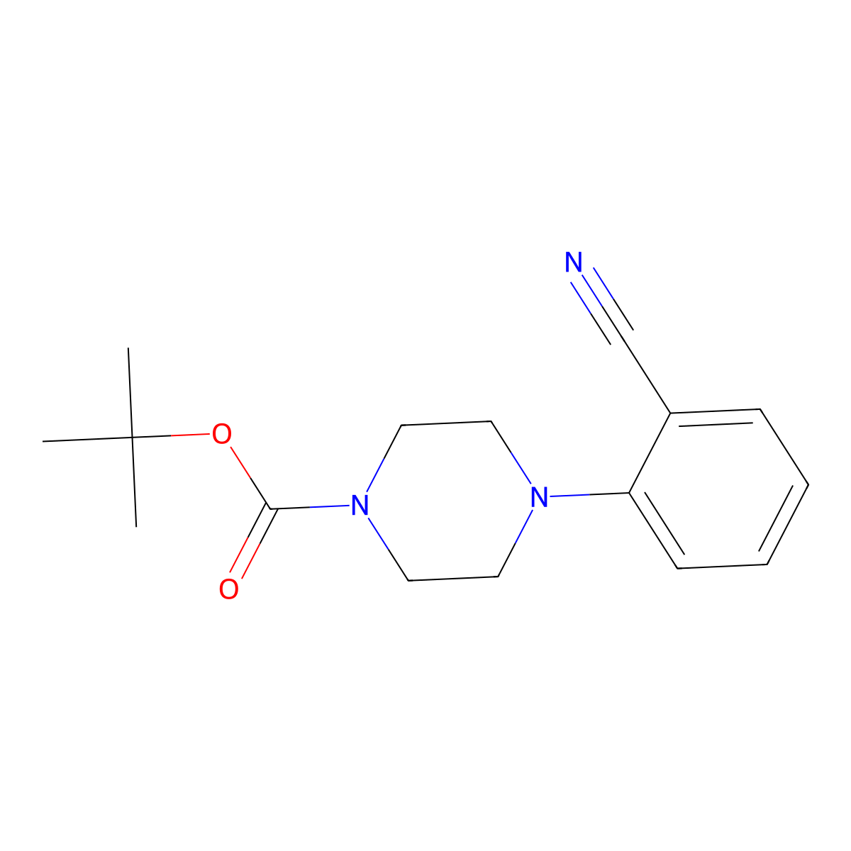 Tert-butyl 4-(2-cyanophenyl)piperazine-1-carboxylate molecular structure, CAS 179250-25-0