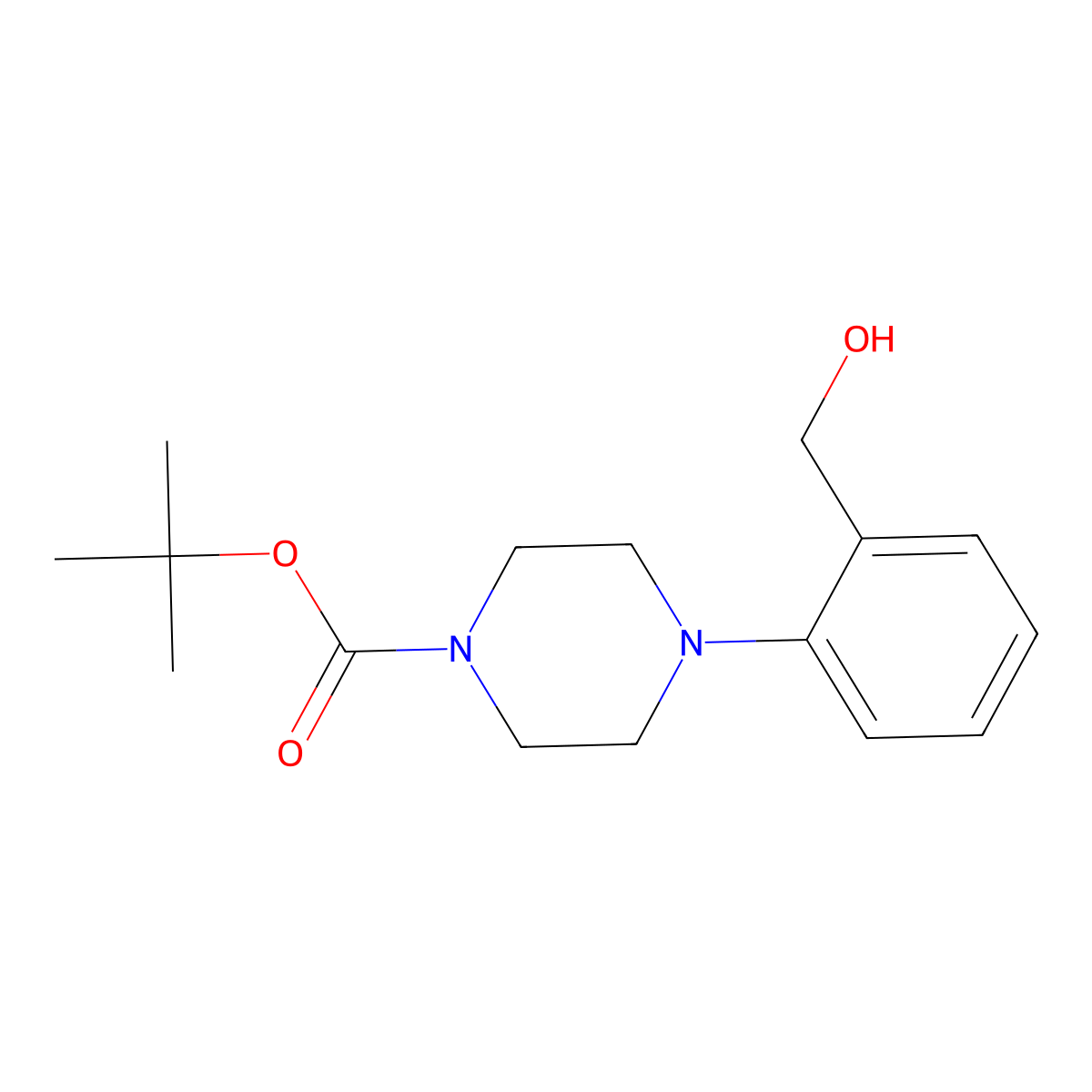 Tert-butyl 4-[2-(hydroxymethyl)phenyl]piperazine-1-carboxylate molecular structure, CAS 179250-28-3