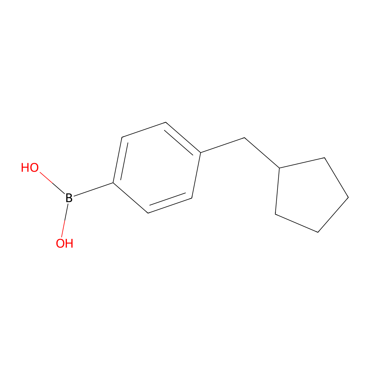 Boronic acid, [4-(cyclopentylmethyl)phenyl]- molecular structure, CAS 179251-25-3