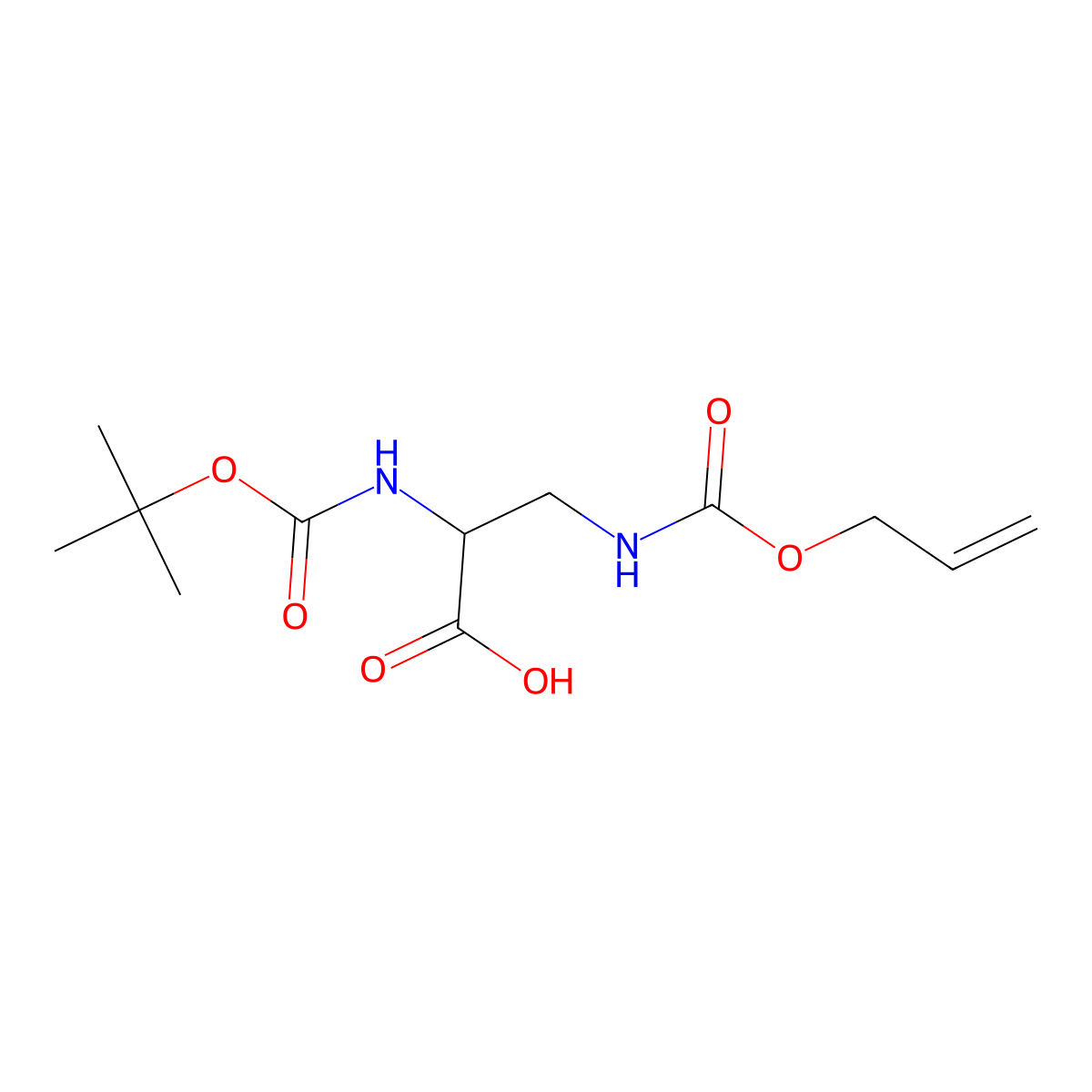 Boc-D-dap(aloc)-OH molecular structure, CAS 179251-60-6