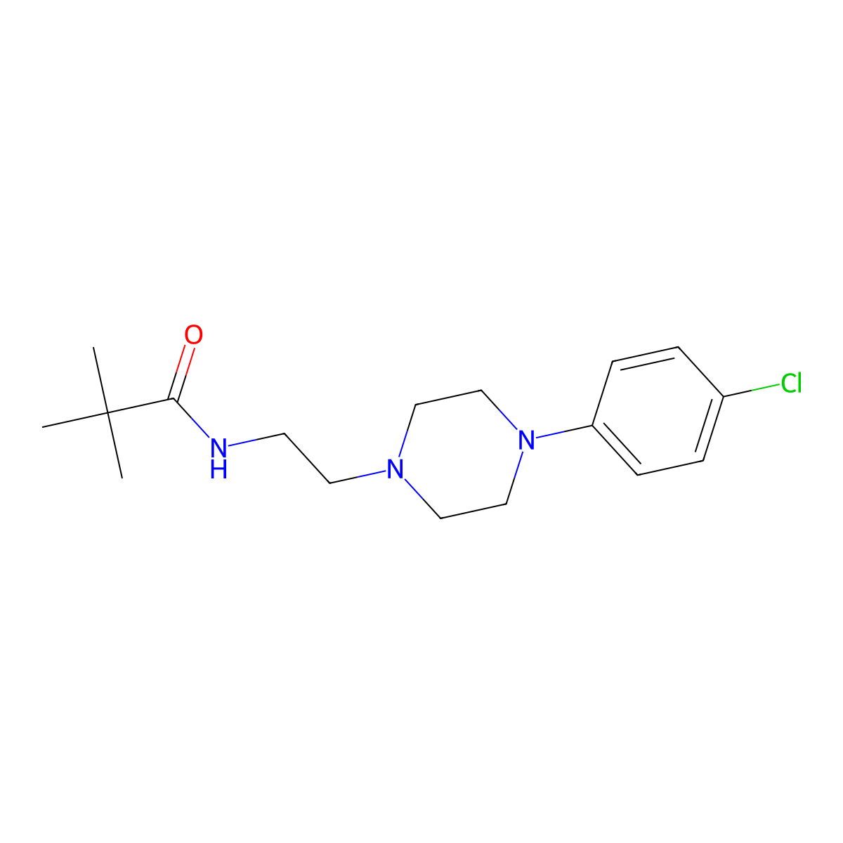 N-(2-(4-(4-chlorophenyl)piperazin-1-yl)ethyl)pivalamide molecular structure, CAS 179258-00-5