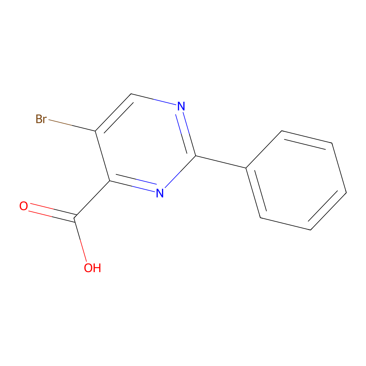 5-Bromo-2-phenylpyrimidine-4-carboxylic acid molecular structure, CAS 179260-95-8