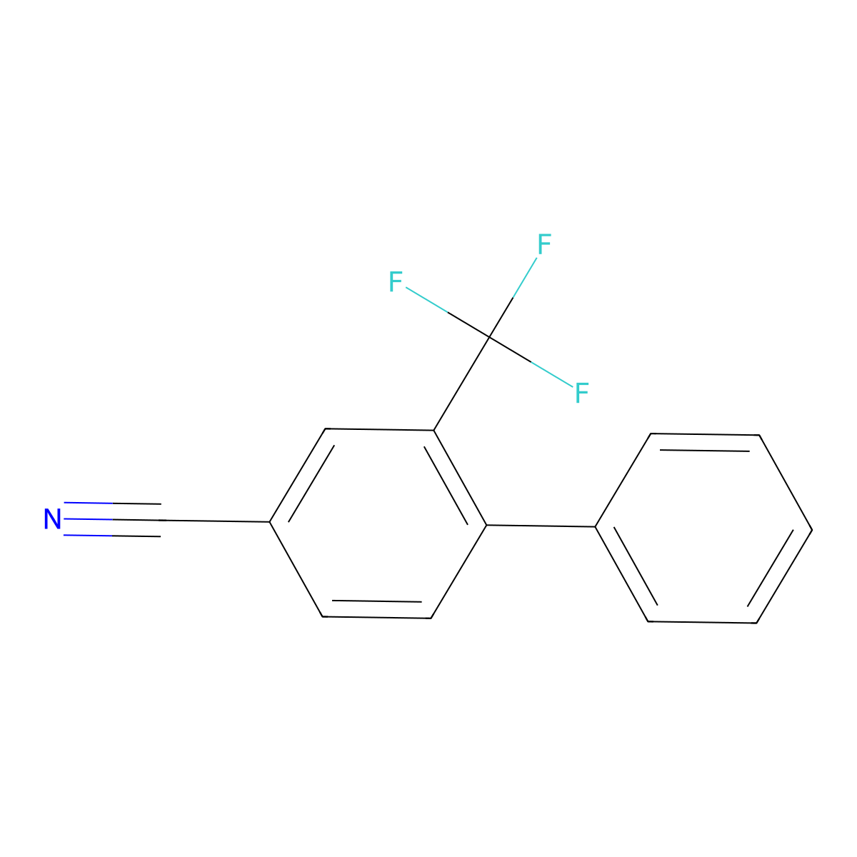 4-Cyano-2-(trifluoromethyl)biphenyl molecular structure, CAS 179264-00-7