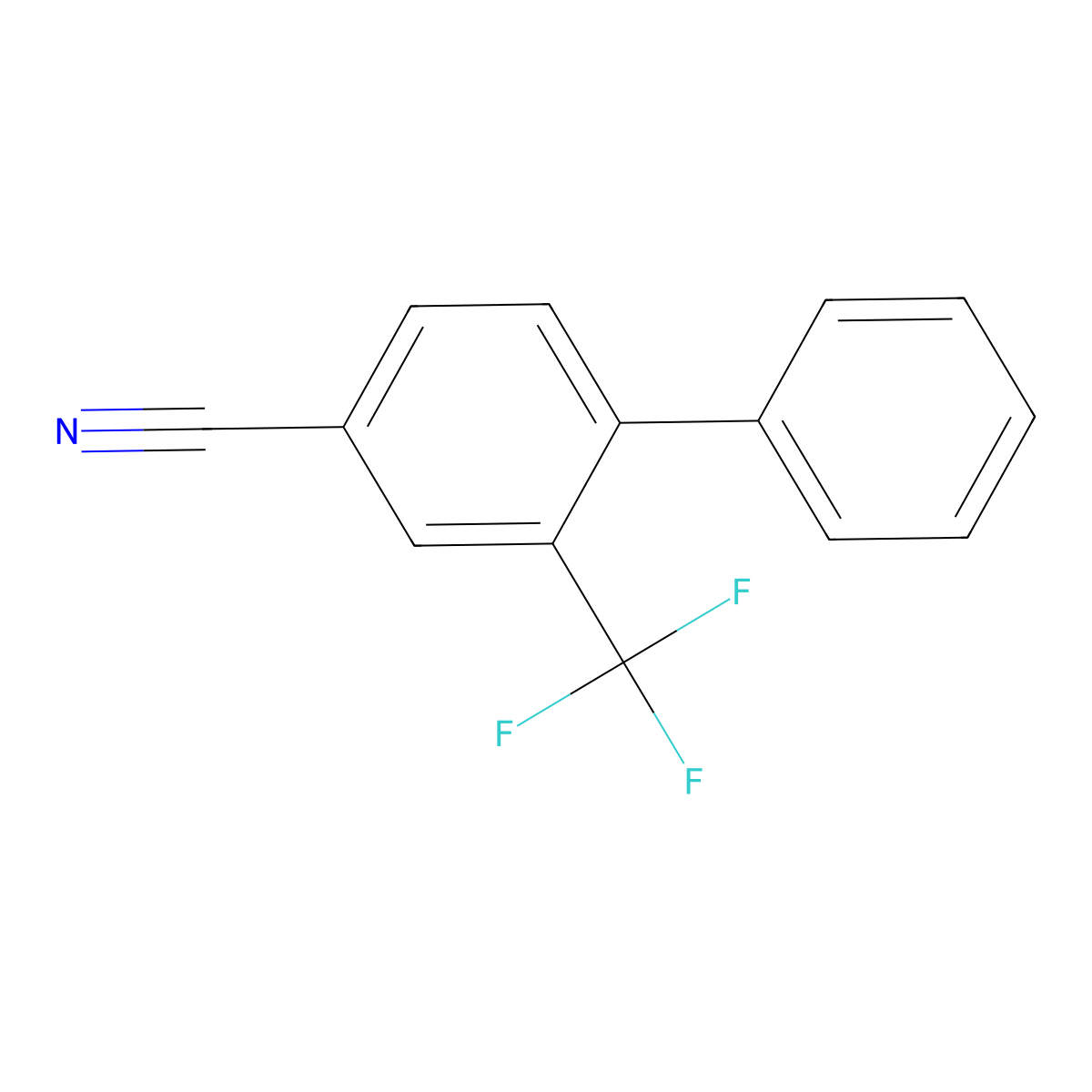 4-Cyano-2-(trifluoromethyl)biphenyl molecular structure, CAS 179264-00-7