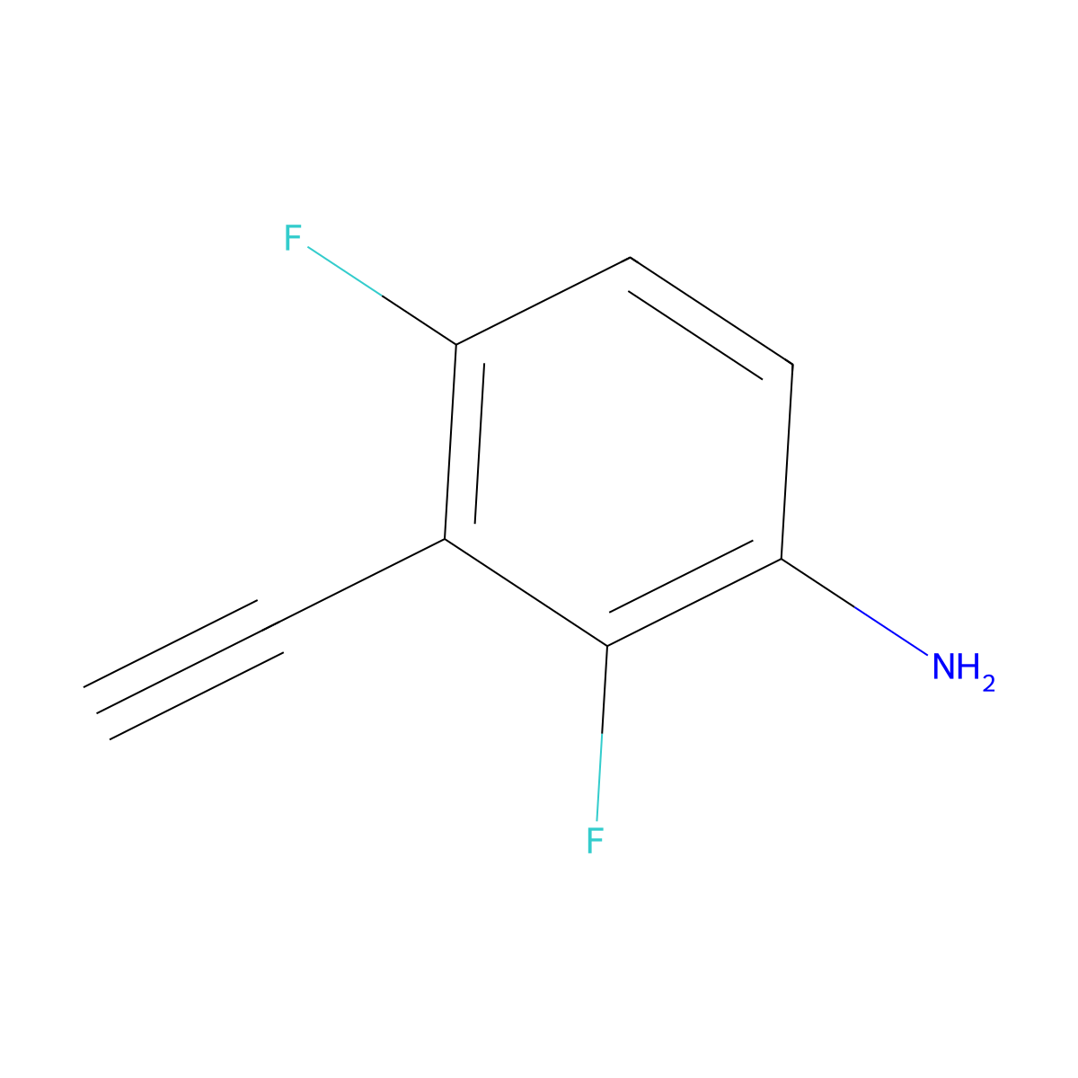 3-Ethynyl-2,4-difluoroaniline molecular structure, CAS 1792939-17-3