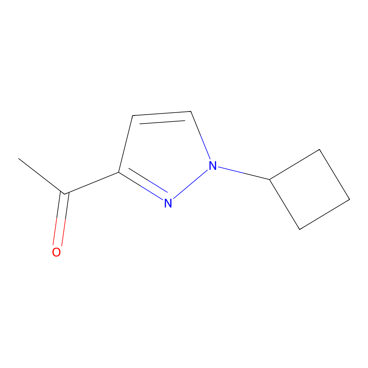 1-(1-cyclobutyl-1H-pyrazol-3-yl)ethan-1-one molecular structure, CAS 1792976-02-3