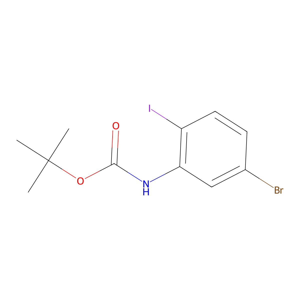 tert-Butyl (5-bromo-2-iodophenyl)carbamate molecular structure, CAS 1792990-78-3