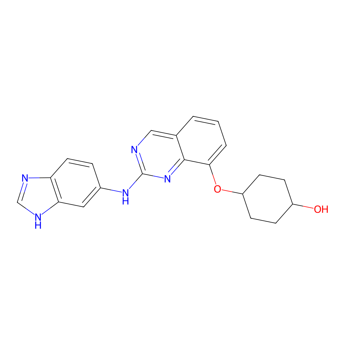 Cis-4-{[2-(1h-Benzimidazol-5-Ylamino)quinazolin-8-Yl]oxy}cyclohexanol molecular structure, CAS 1792999-26-8