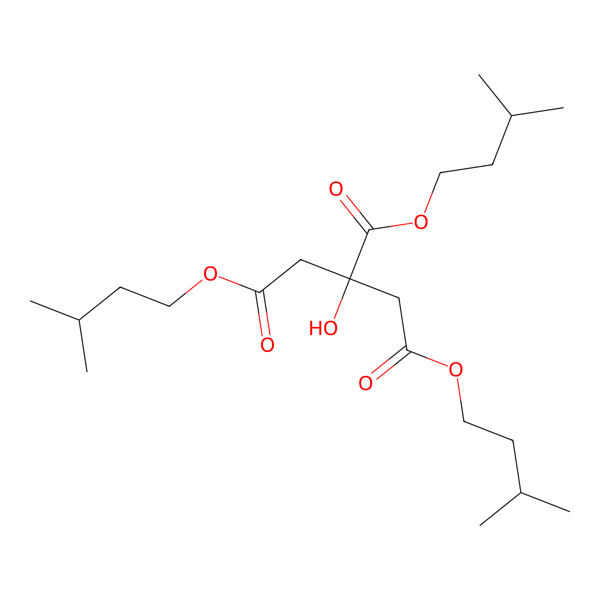 Triisopentyl citrate molecular structure, CAS 1793-10-8