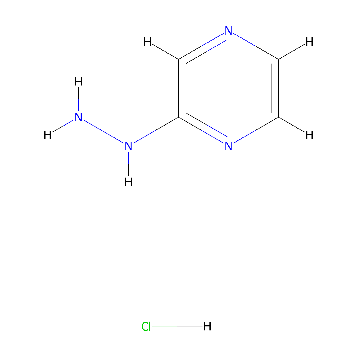 Pyrazin-2-yl-hydrazine hydrochloride molecular structure, CAS 1793001-76-9