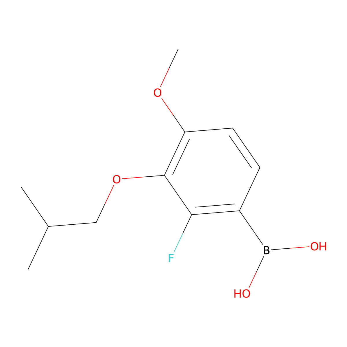 2-Fluoro-3-isobutoxy-4-methoxyphenylboronic acid molecular structure, CAS 1793003-43-6