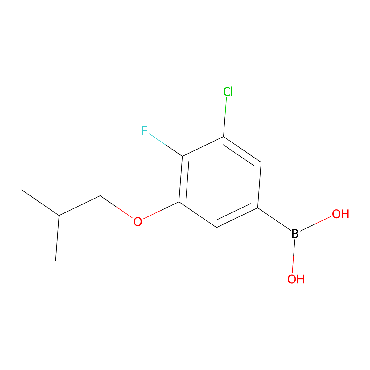 3-Chloro-4-fluoro-5-(2-methylpropoxy)phenylboronic acid molecular structure, CAS 1793003-51-6