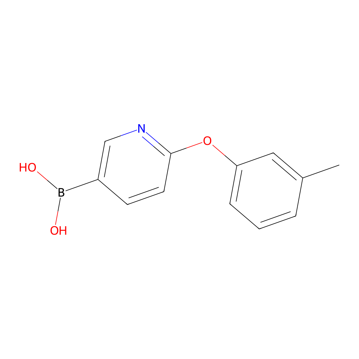 2-(3-Methylphenoxy)pyridine-5-boronic acid molecular structure, CAS 1793003-62-9