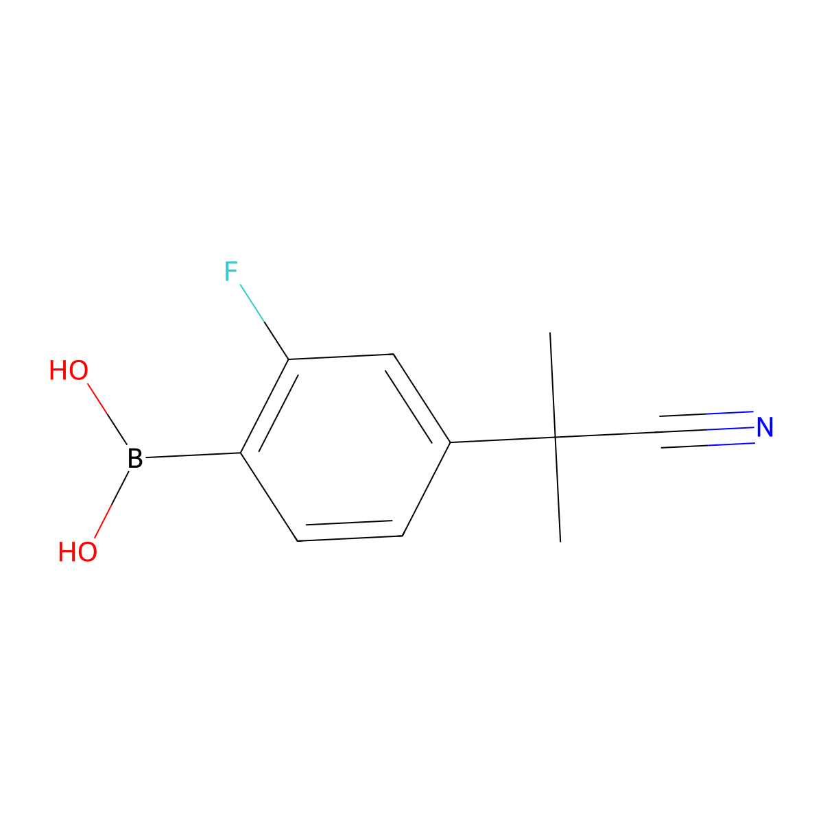 4-(1-Cyano-1-methylethyl)-2-fluorophenylboronic acid molecular structure, CAS 1793003-65-2