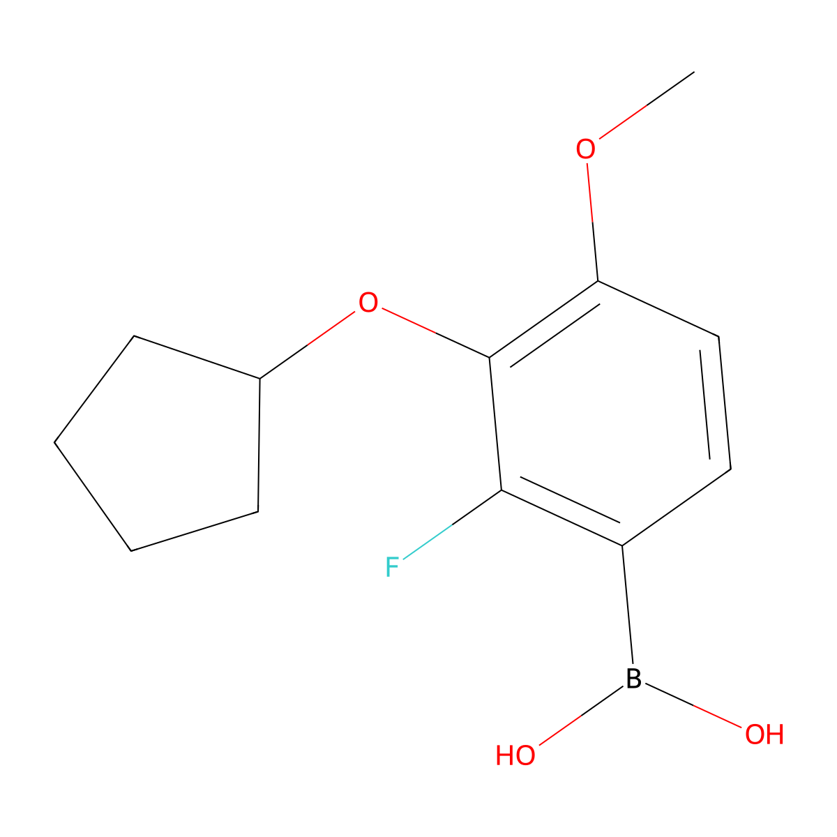 3-(Cyclopentyloxy)-2-fluoro-4-methoxyphenylboronic acid molecular structure, CAS 1793003-66-3