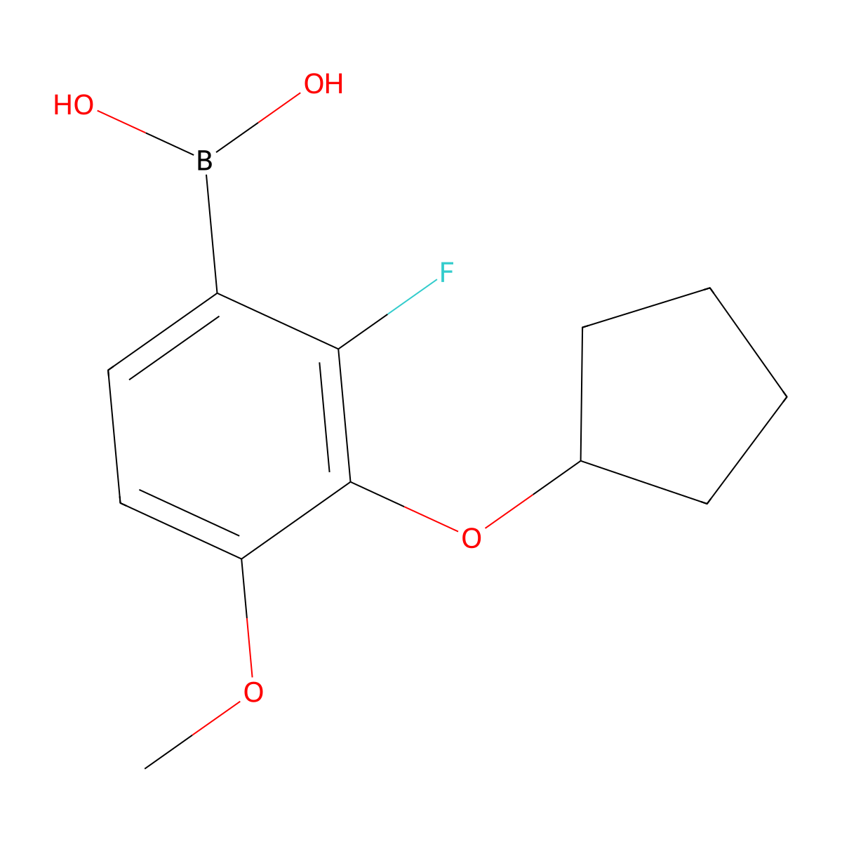 3-(Cyclopentyloxy)-2-fluoro-4-methoxyphenylboronic acid molecular structure, CAS 1793003-66-3