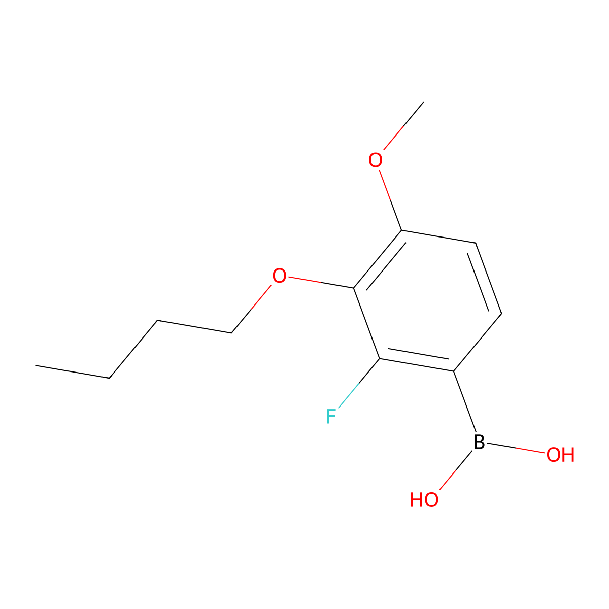 3-Butoxy-2-fluoro-4-methoxyphenylboronic acid molecular structure, CAS 1793003-67-4