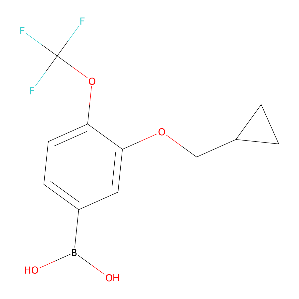 3-(Cyclopropylmethoxy)-4-(trifluoromethoxy)phenylboronic acid molecular structure, CAS 1793003-76-5