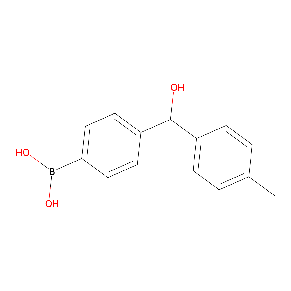4-[Hydroxy(4-methylphenyl)methyl]phenylboronic acid molecular structure, CAS 1793003-77-6