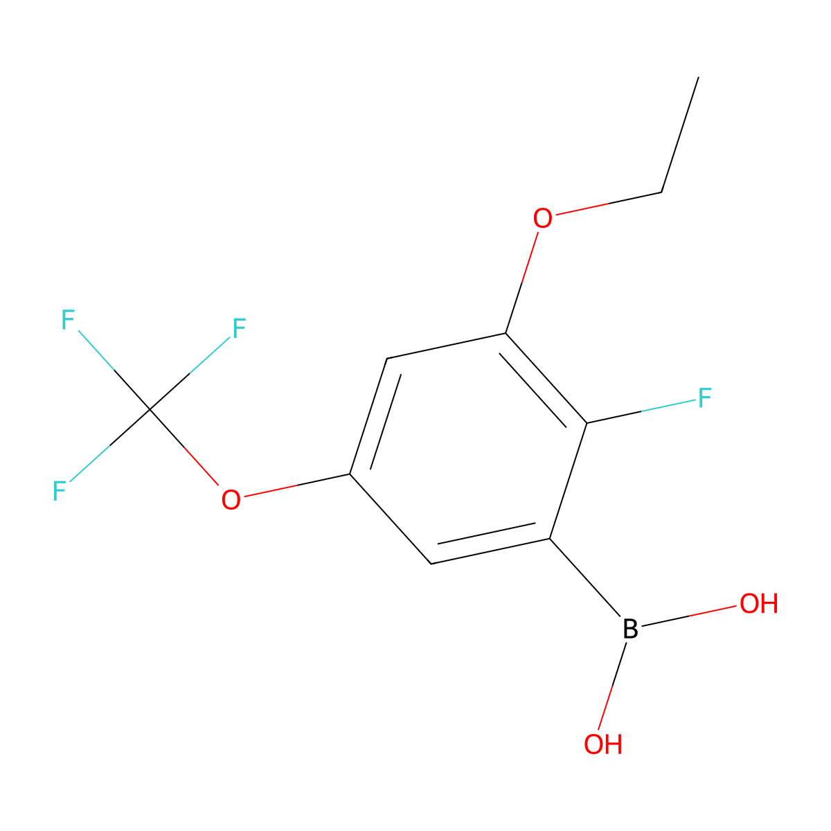 3-Ethoxy-2-fluoro-5-(trifluoromethoxy)phenylboronic acid molecular structure, CAS 1793003-82-3