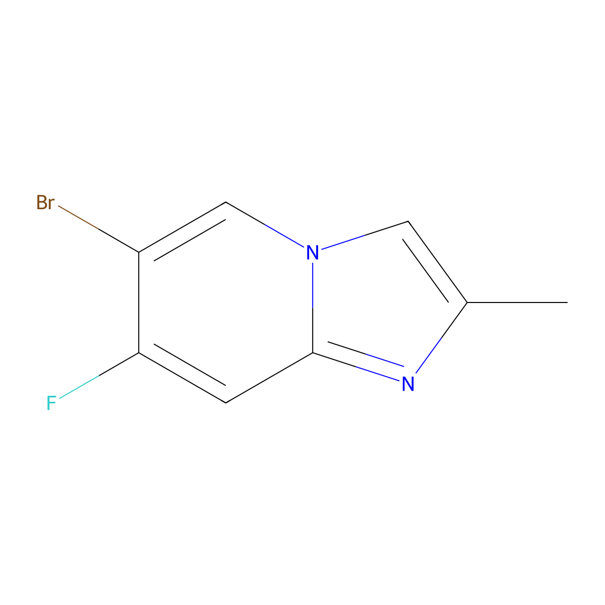 6-Bromo-7-fluoro-2-methylimidazo[1,2-a]pyridine molecular structure, CAS 1793052-24-0