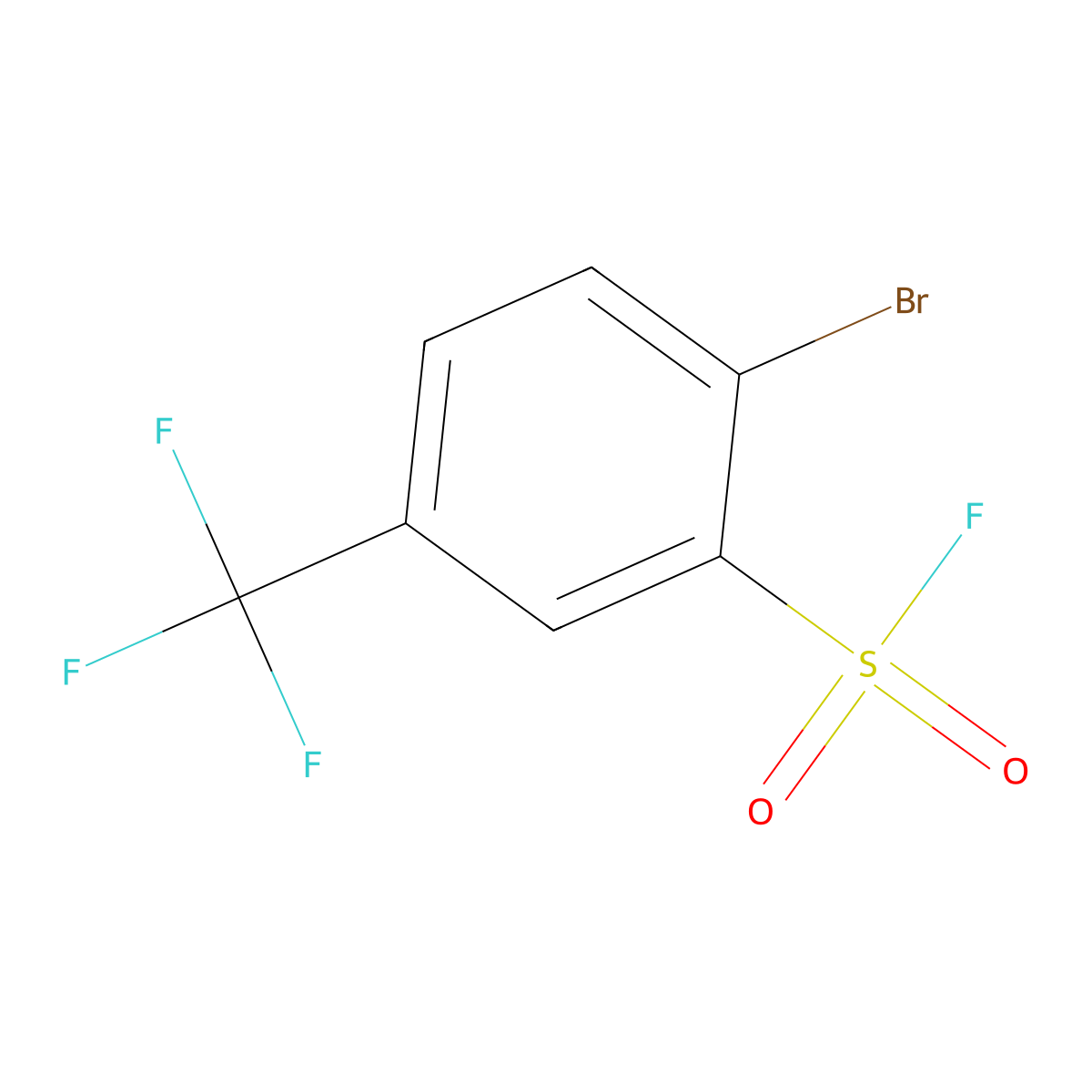 2-Bromo-5-(trifluoromethyl)benzene-1-sulfonyl fluoride molecular structure, CAS 1793059-79-6