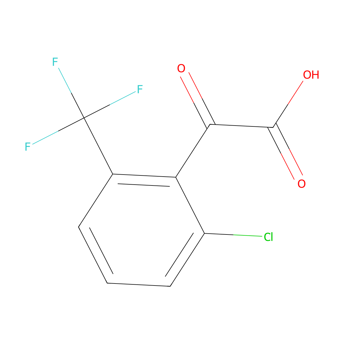 2-[2-Chloro-6-(trifluoromethyl)phenyl]-2-oxoacetic acid molecular structure, CAS 1793078-59-7