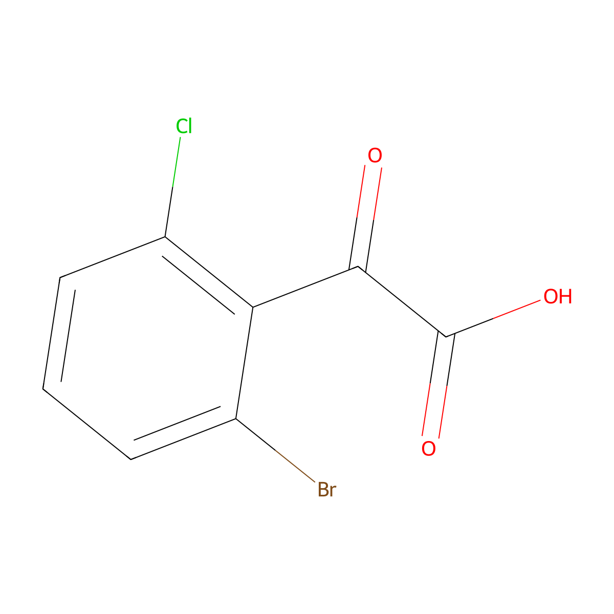 2-(2-Bromo-6-chlorophenyl)-2-oxoacetic acid molecular structure, CAS 1793078-63-3