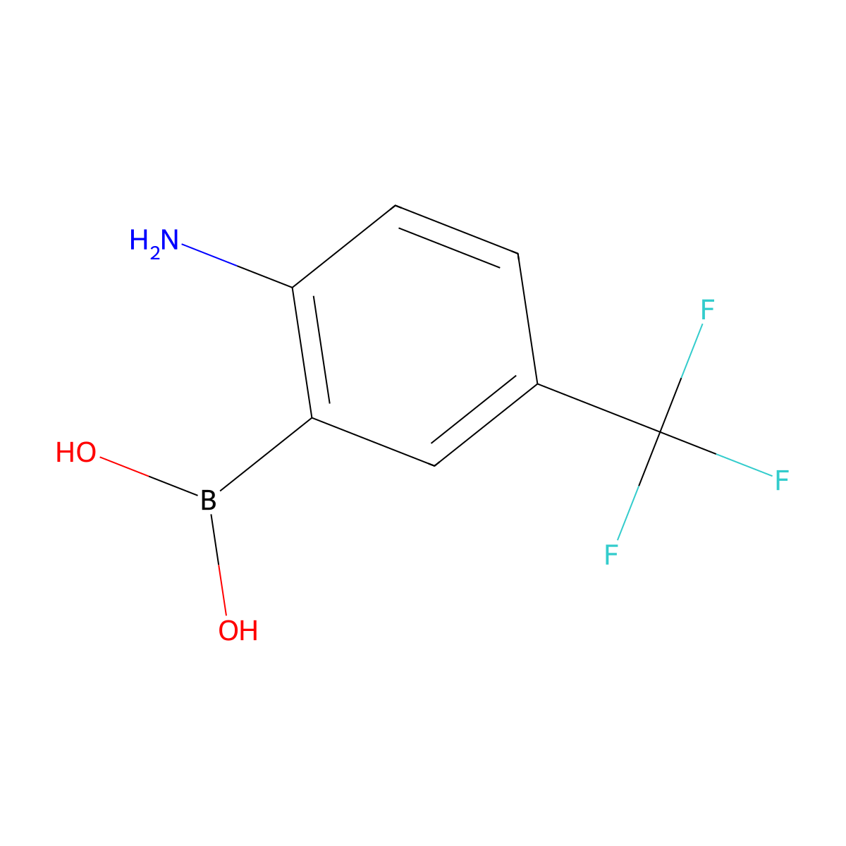 (2-Amino-5-(trifluoromethyl)phenyl)boronic acid molecular structure, CAS 1793091-29-8