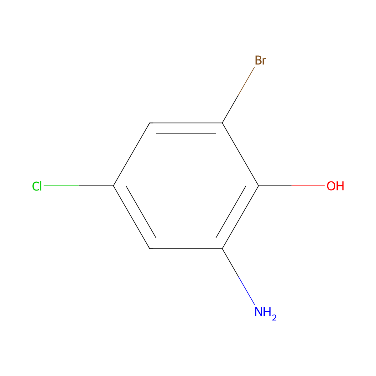 2-Amino-6-bromo-4-chlorophenol molecular structure, CAS 179314-60-4