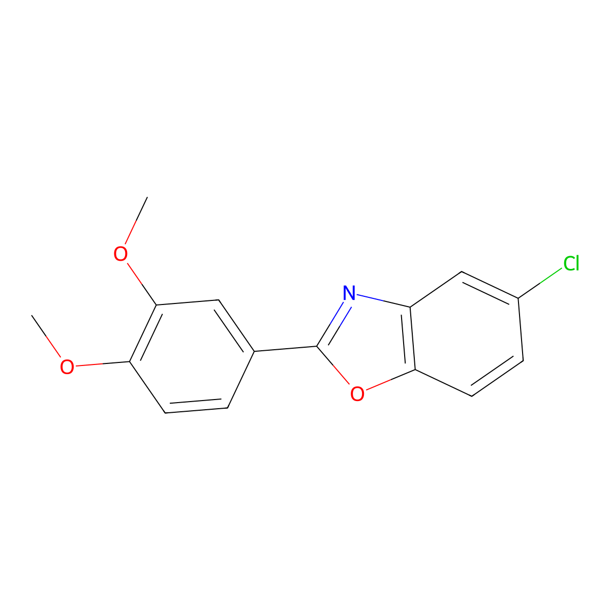 5-Chloro-2-(3,4-dimethoxyphenyl)-1,3-benzoxazole molecular structure, CAS 179315-44-7
