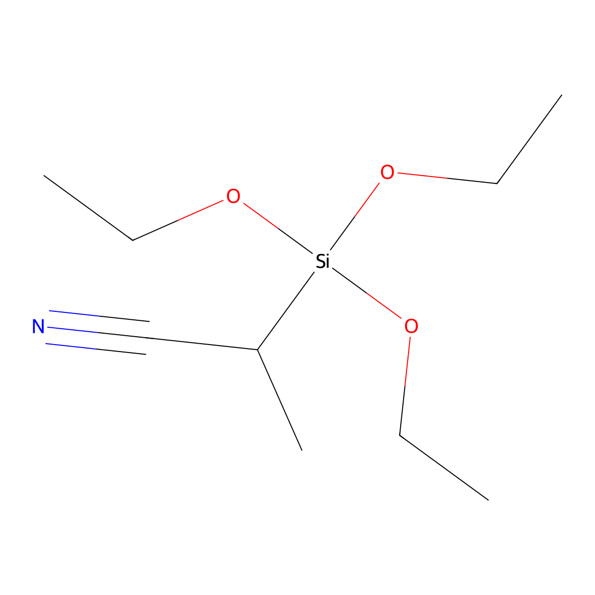 Propanenitrile, 2-(triethoxysilyl)- molecular structure, CAS 17932-62-6