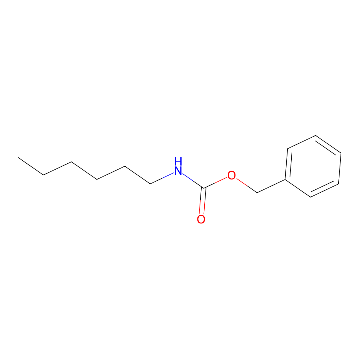 Carbamic acid, hexyl-, phenylmethyl ester molecular structure, CAS 179320-61-7