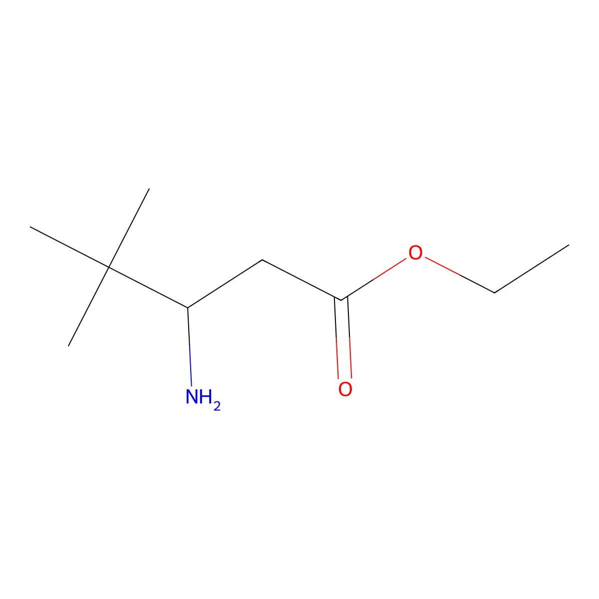 ethyl (3R)-3-amino-4,4-dimethylpentanoate molecular structure, CAS 179320-83-3