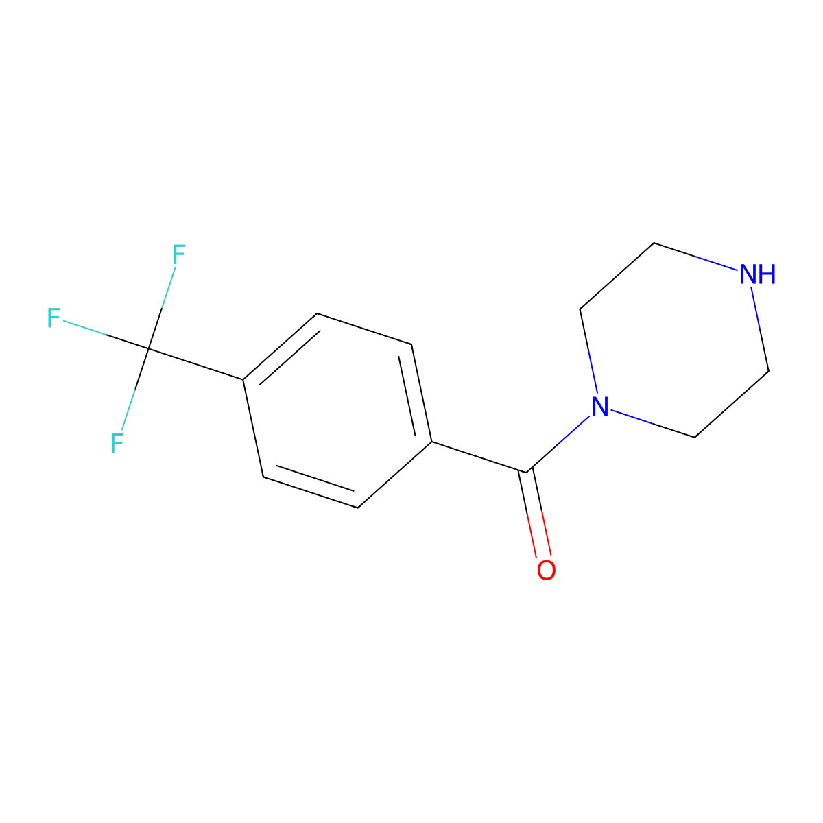 1-Piperazinyl(4-(trifluoromethyl)phenyl)methanone molecular structure, CAS 179334-12-4