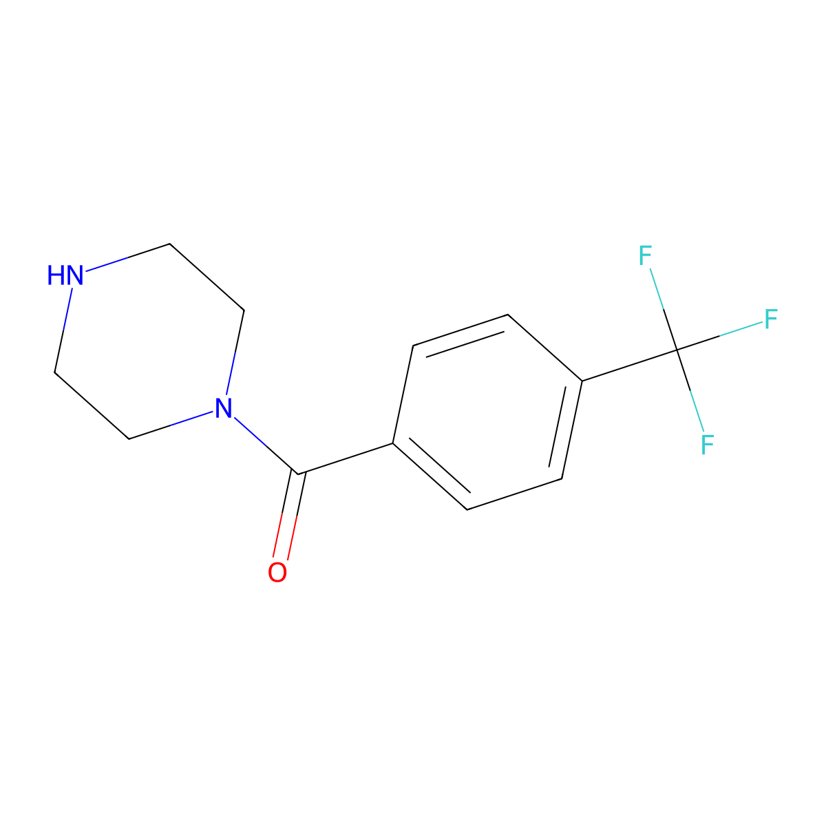 1-Piperazinyl(4-(trifluoromethyl)phenyl)methanone molecular structure, CAS 179334-12-4